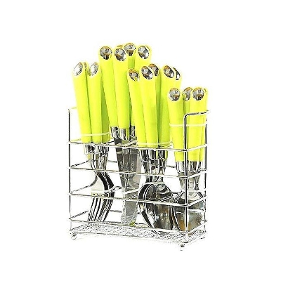 Picture of Spoon Set - 24 Pcs - Silver and Lime
