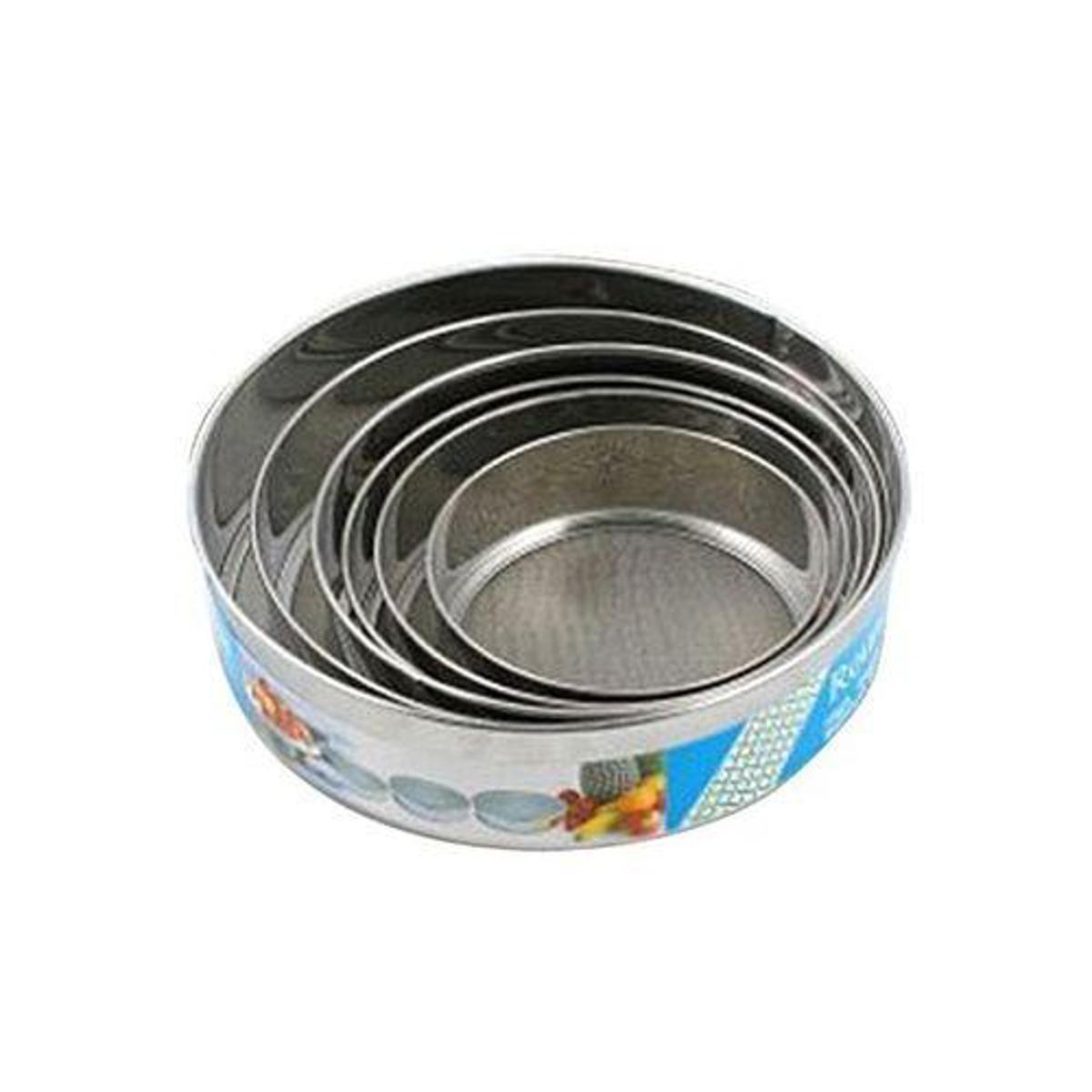 Picture of 6 pcs Set Durable Stainless Steel Round Flour/Rice Flour/Mesh Sifter - Silver