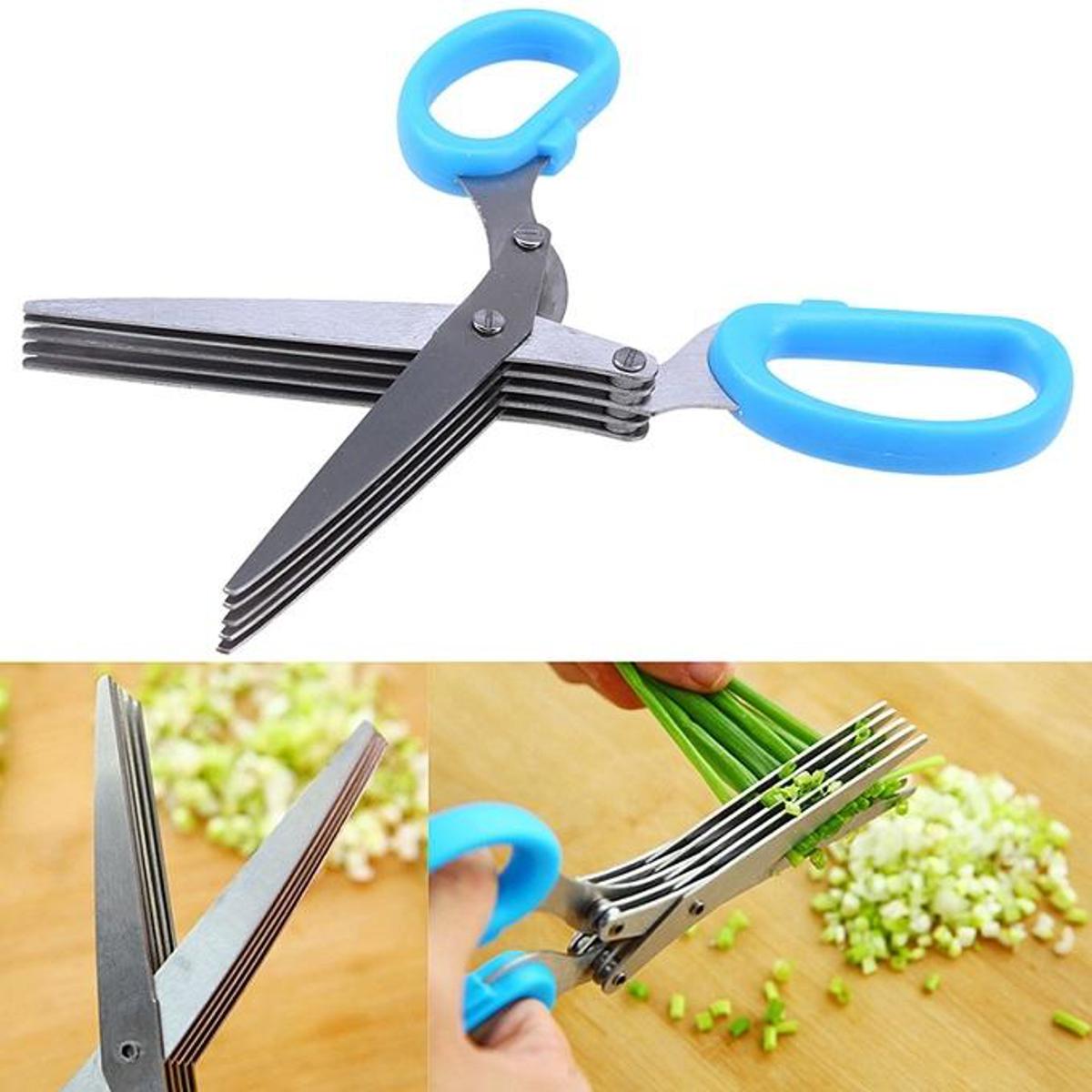 Picture of 5 Blade Kitchen Scissors -blue& white