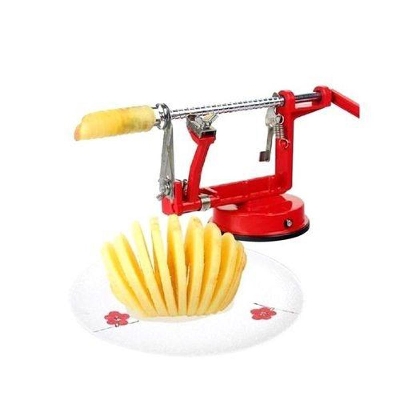 Picture of 3 in 1 Apple Peeler Slicing Machine - Red and Silver