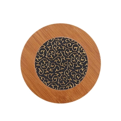 Picture of Bamboo and Fabric Table Mat - Black and Brown