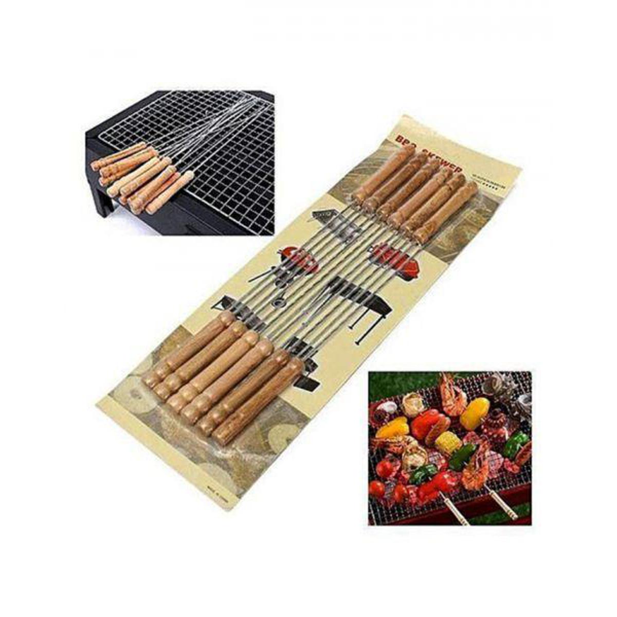 Picture of 12 Pcs BBQ Stick - Brown and Silver