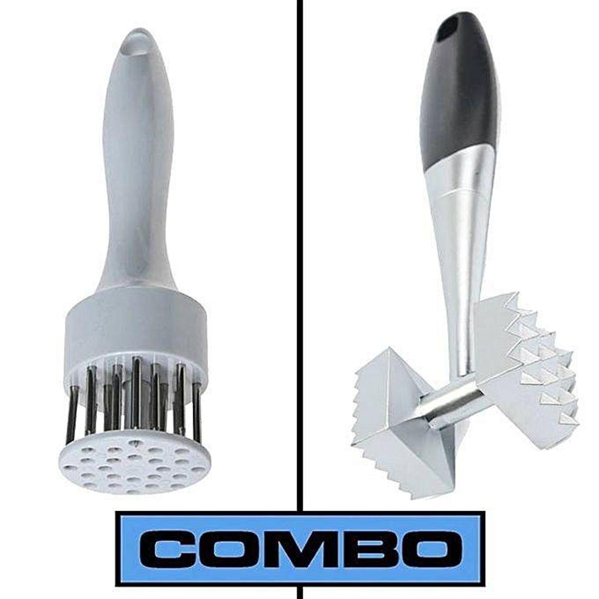 Picture of Meat Tenderizer + Meat Hammer Combo - White and Silver