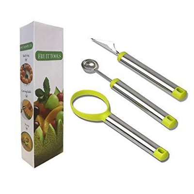 Picture of 3pcs Fruit Cutter Set - Silver
