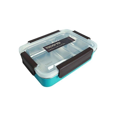 Picture of Single Layer Air-tight Lunch Box - Blue and Black