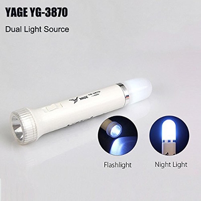 Picture of YAGE Rechargeable LED Torch Flashlight Dual Light Source - White