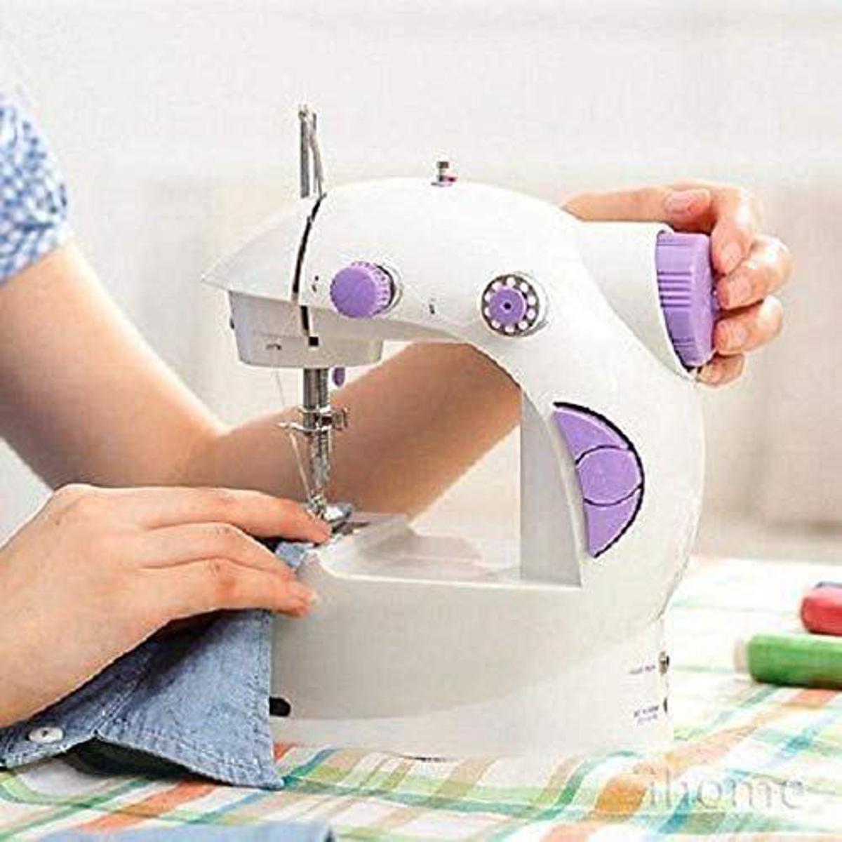 Picture of Mini Sewing Machine - Dual Speed Portable Mini Electric Pedal Double Threads Rewind Swing Machine