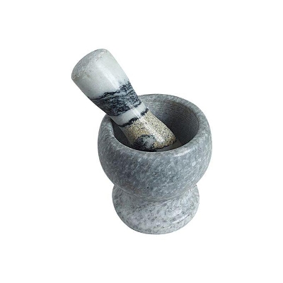 Picture of Handheld Marble Mortar and Pestle Set - Grey