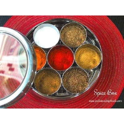 Picture of 7pcs Spice Jar Set Magnetic Stainless Steel With Storage Still Bowl Set,7 PC Stainless Steel Spice Jar Set with Tray,Magnetic Mini Stainless Steel Spice Jar set of 7 retangular tray.