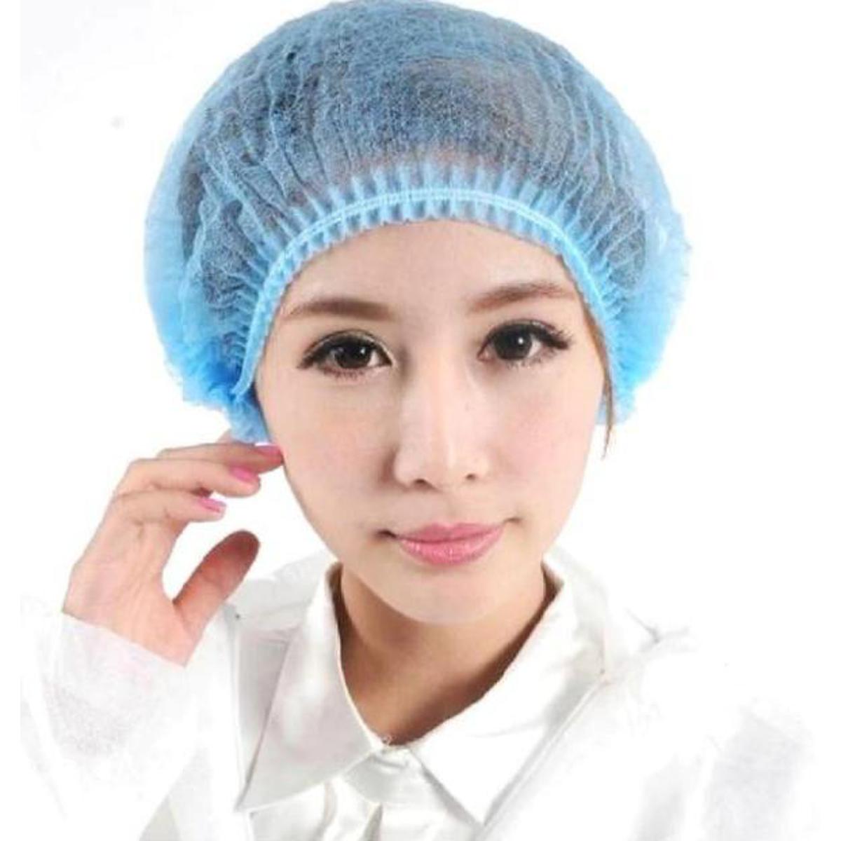 Picture of One Time Disposable Cap High Quality- Pack of 20 piece use cooking, Hospital Doctor, Nurse, Surgical, Medical Printed, PP Non-Woven Protect Virus, Clean Room Shoes Covers & medical cap.