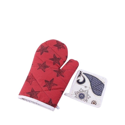 Picture of Oven Gloves - White and Red