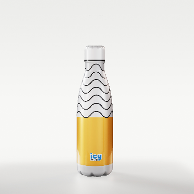 Picture of Hot & Cold Stylish SS Cola Water Bottle 450 ML | Leak-Proof with Eye-Catching Spiral Print | Wide Mouth for Effortless Filling | Double-Walled Insulated Inner Steel and Sturdy Outer | Ideal for Daily Hydration at School, Office, Gym | Modern and Eco-Friendly |Gear Up