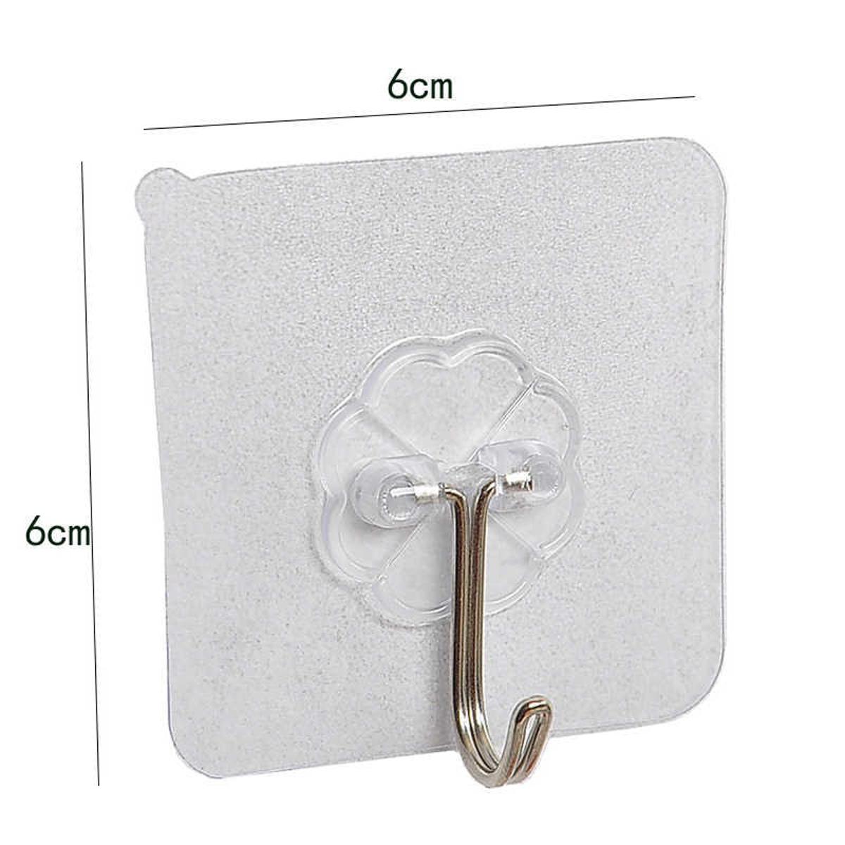 Picture of Strong Transparent Self Adhesive Door Hook Wall Hangers Wall Hooks Hanger for Bathroom Kitchen Storage[12 PIC ]