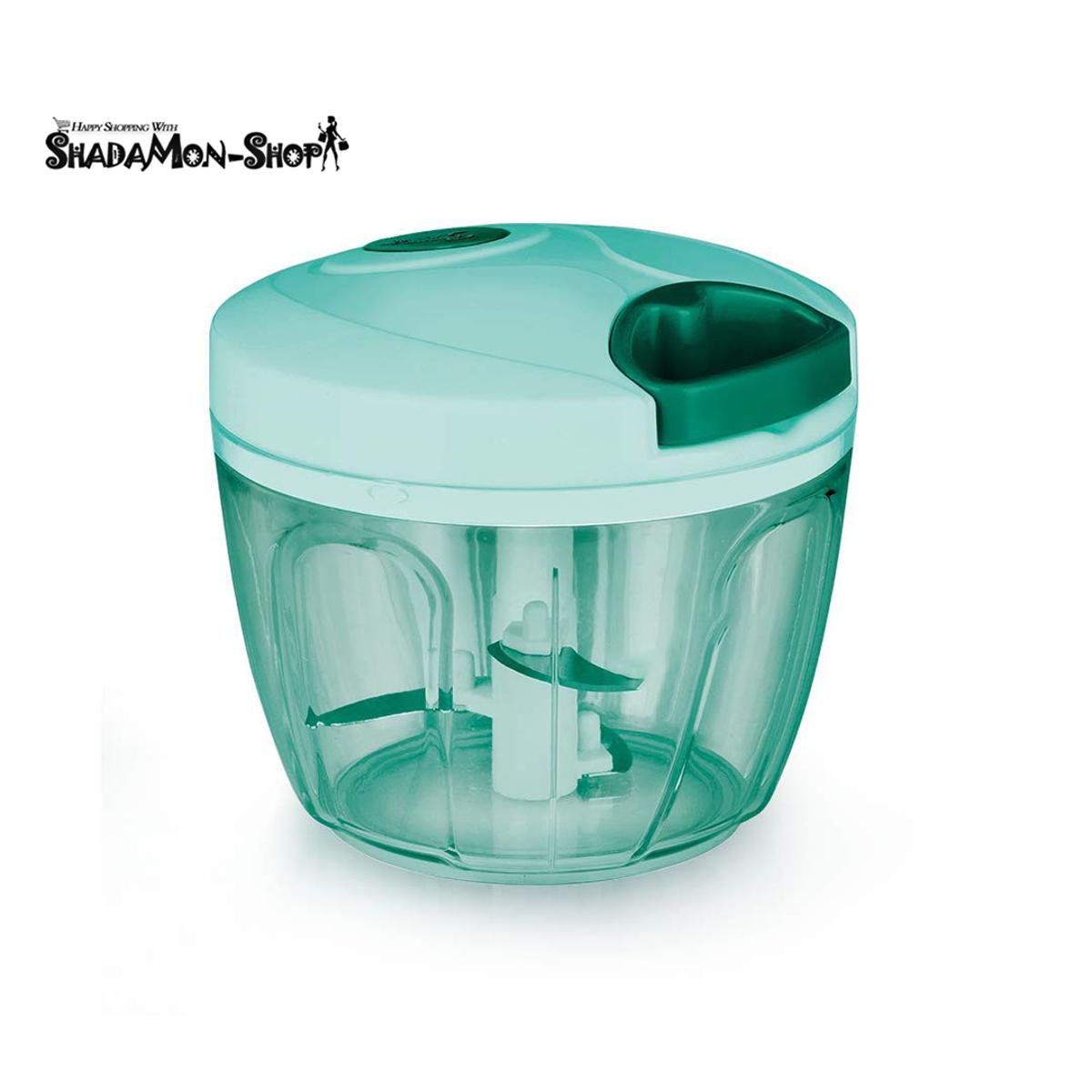 Picture of Vegetable Chopper Handy Quick Cutter for Kitchen, 3 Blade Stainless Steel, Pull String, Green (350ml And 900ml)