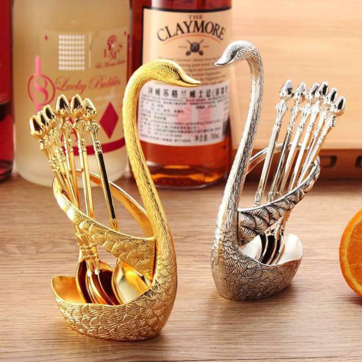 Picture of Spoon Set with Swan Stand