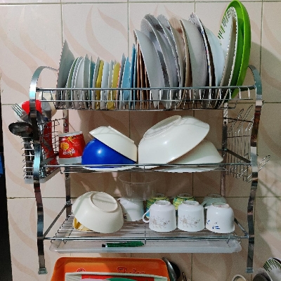 Picture of 3 Layer Drainer Dish Rack - Silver