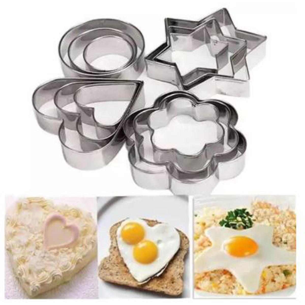 Picture of Cookie Cutter 12 Pieces Egg Mold Tools - Silver