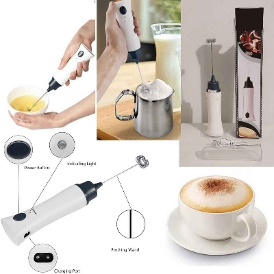 Picture of Immersion Blender, Roukos Rechargeable Stainless Steel Hand Electric Stirrer Egg/Milk/Coffee - Coffee Mixer