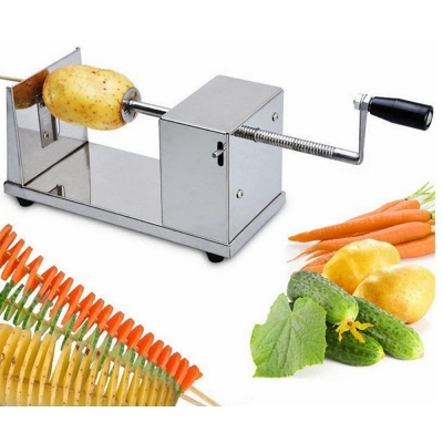 Picture of Manual Stainless Steel Twisted BBQ Potato Slicer Spiral French Fry Vegetable Cutter