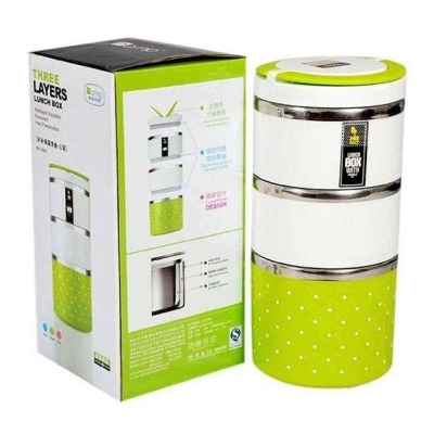 Picture of Homio 3 Layer Hotpot Lunch Box - Green and White