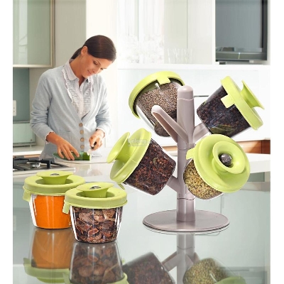 Picture of 6 Pcs Pop-Up Spice Rack Set - Green