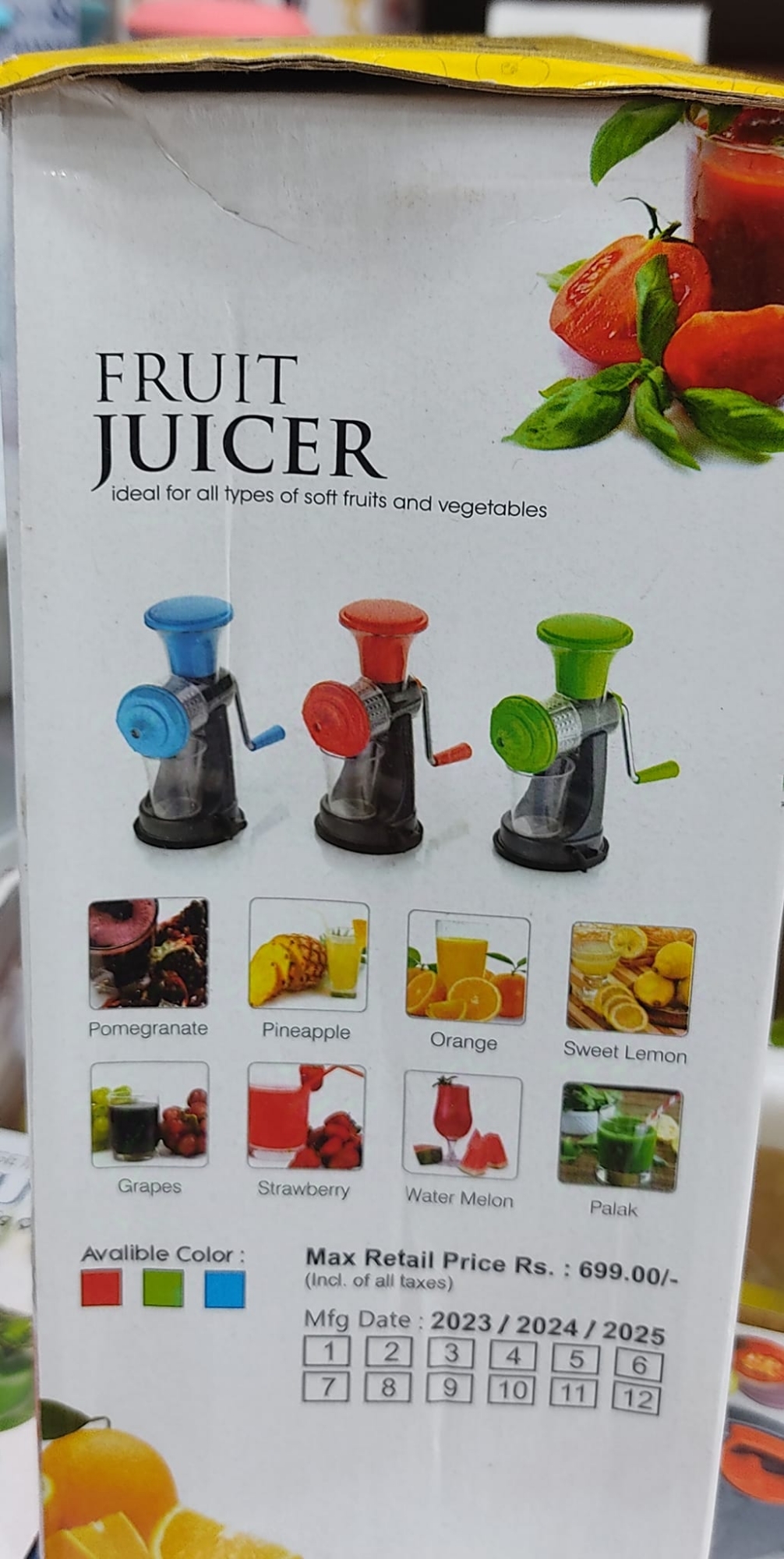 Picture of Fruit & Vegetable Manual Juicer with Steel Handle Hand Juicer with Unity Locking System, Juicer Machine for Home, Juice Maker Machine, Fruit Juice Maker
