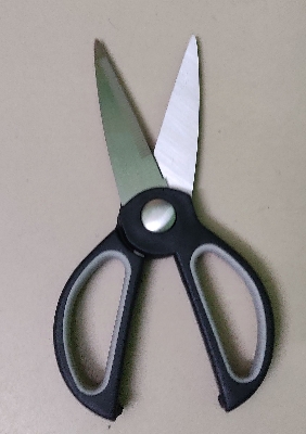 Picture of heavy duty stainless steel kitchen scissors cutting for fish chicken and household item