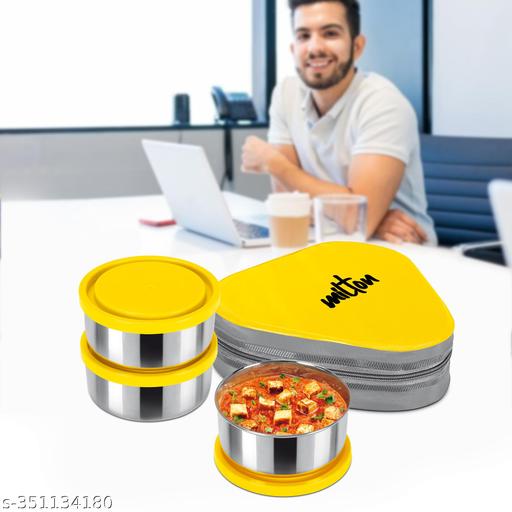 Picture of মিল্টন ট্রিয়াম স্টেইনলেস স্টিল টিফিন বক্স, প্রতিটি 3 টি টি কন্টেইনার 280 ml, সায়ান 3 কনটেইনার লাজ্চ বক্স (840 ml) লাঞ্চ বক্স