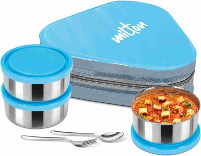 Picture of মিল্টন ট্রিয়াম স্টেইনলেস স্টিল টিফিন বক্স, প্রতিটি 3 টি টি কন্টেইনার 280 ml, সায়ান 3 কনটেইনার লাজ্চ বক্স (840 ml) লাঞ্চ বক্স