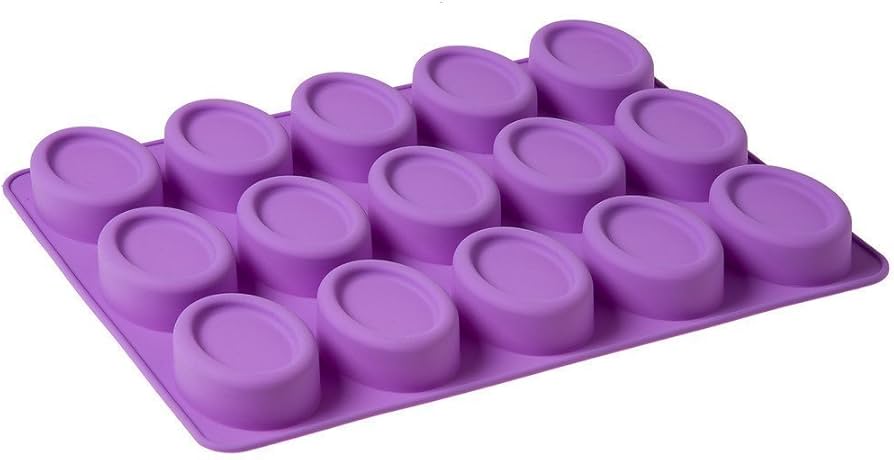 Picture of 15 Cavities Raised Bottom Oval Shape Silicone Mould/Mold ,Soap Cake Making Mould,