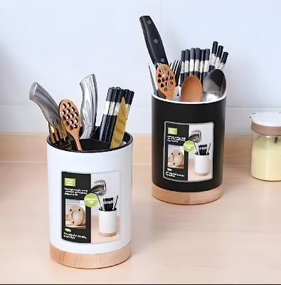 Picture of cutlery holder 3 compartment high quality plastic wooden colour China 1 pis