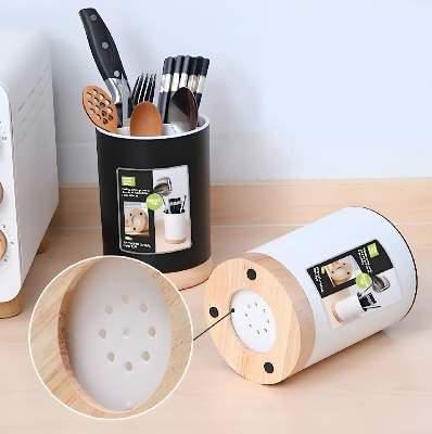 Picture of cutlery holder 3 compartment high quality plastic wooden colour China 1 pis