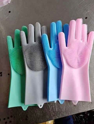 Picture of silicon dish washing gloves kitchen gloves oven proof hit proof