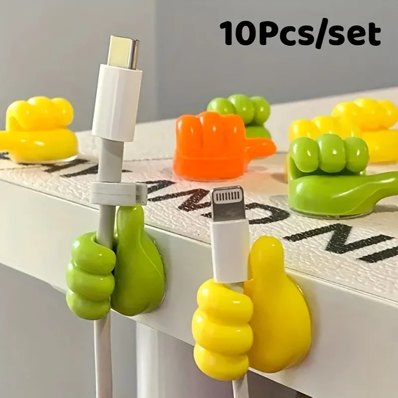 Picture of 1 packet (10 Pcs) Multifunctional Thumb Hooks Wire Organizer