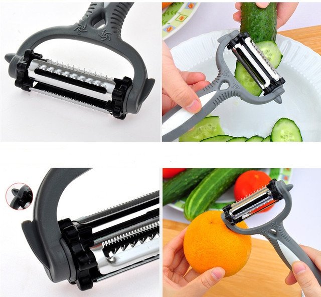 Picture of 3 In 1 Roto Peeler for Vegetables and Fruits Cutter, 3 in 1 Rotary Fruit Vegetable Carrot Potato Peeler Cutter Slicer Amazing Healthy