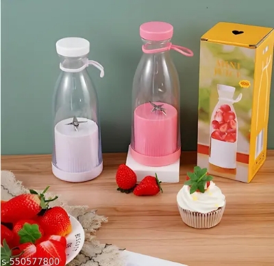 Picture of Portable Electric Wireless High Quality Mini Juicer Wireless Bottle for Traveling (Multicolour) USB Chargeable Juicer Blender 4 Blades 420ml And Easy To Carry