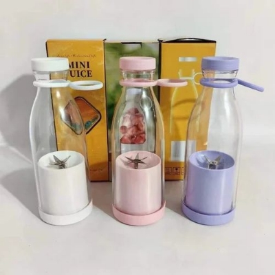 Picture of Portable Electric Wireless High Quality Mini Juicer Wireless Bottle for Traveling (Multicolour) USB Chargeable Juicer Blender 4 Blades 420ml And Easy To Carry