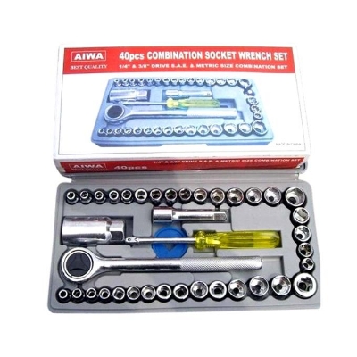 Picture of 40 Pcs Combination Socket Wrench Set With Box - Silver