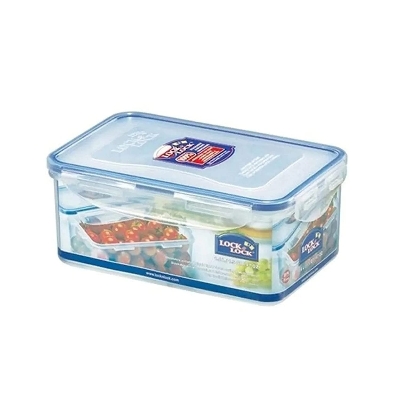Picture of Lock & Lock Classics Rectangular Plastic Airtight Food Storage Containers With Leakproof Lid, 1.4 Liter
