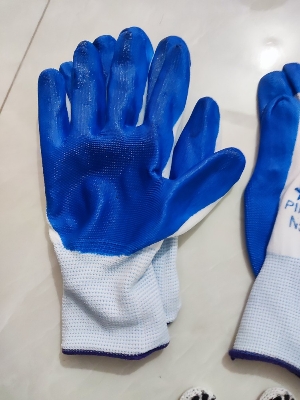 Picture of Nylon Rubber coated Hand Gloves for Industrial , Household, Bike Riding Hand Gloves 3 pair