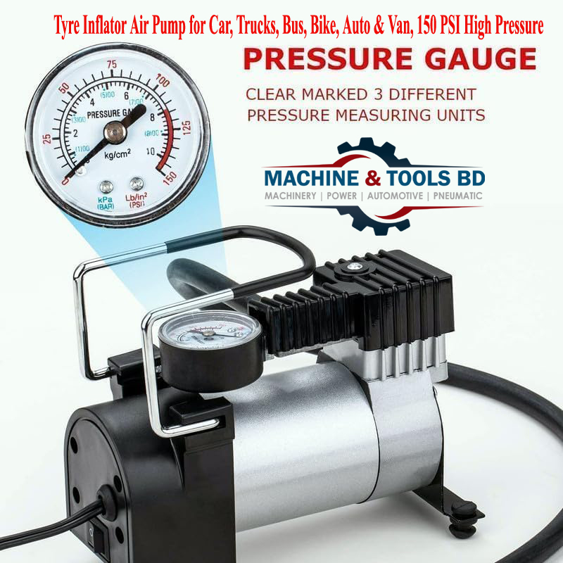 Picture of Tyre Inflator Air Pump for Car, Trucks, Bus, Bike, Auto & Van, 150 PSI High Pressure Compressor