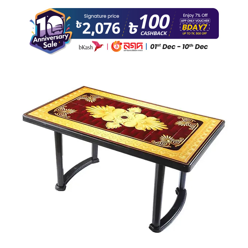 Picture of 6 Seated Square Table Print Black P/L Gardinal TEL