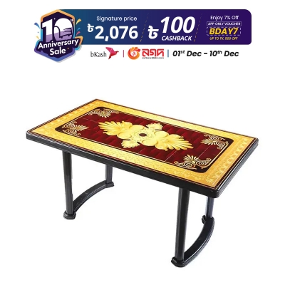 Picture of 6 Seated Square Table Print Black P/L Gardinal TEL