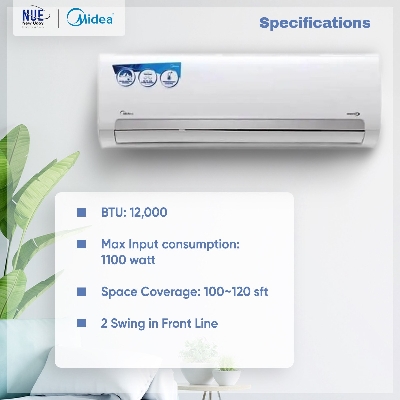 Picture of MIDEA 1 ton Split type AC INVERTER MSE12CRN8EUU new model( 12 years compressor warranty ) energy savings 