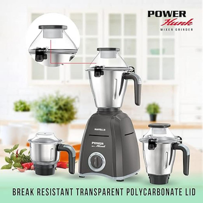 Picture of Havells Power Hunk 800 Watts Mixer Grinder (3 Jars) - 6203277