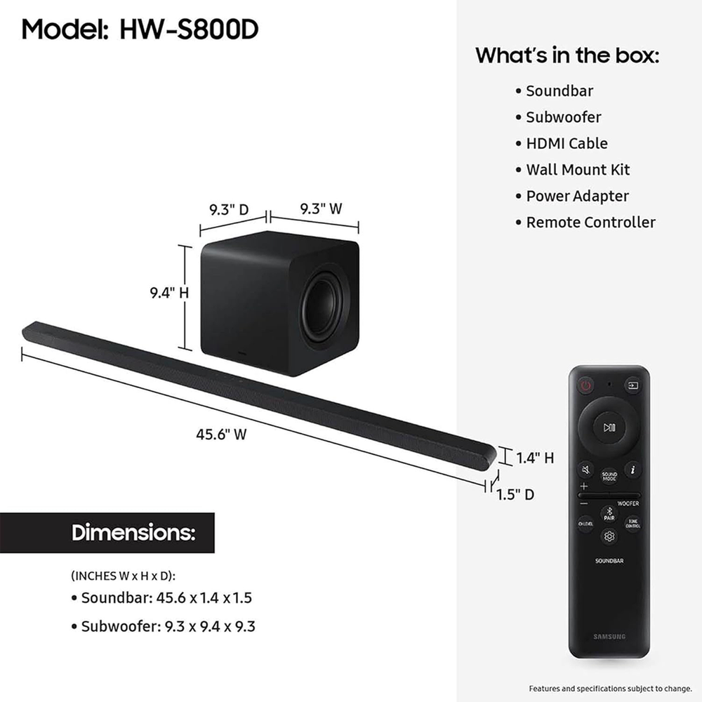 Samsung HW-S800D Wireless Dolby ATMOS Soundbar 3.1.2ch Next Ventureonline shop bangladeshothoba.com