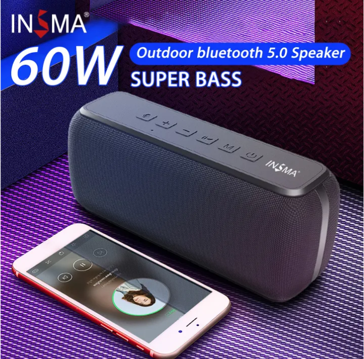 Picture of INSMA S600 Permium 60W Super Bass bluetooth 5.0 TWS TF Stereo Surround Outdoor Speaker