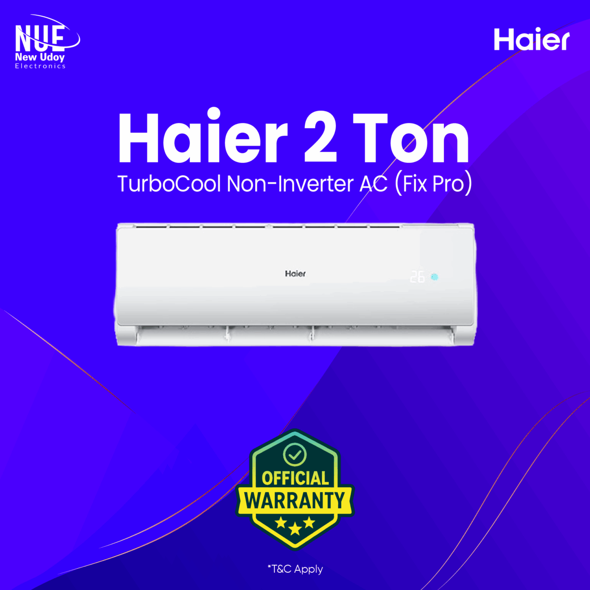 Picture of Haier 2-Ton Non-Inverter HSU-24 TurboCool AC official warranty