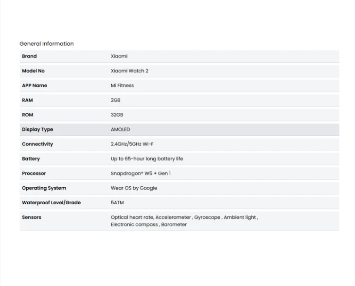 Picture of 100 % Authentic Wear OS by Google Powereda by the Snapdragon® W5 + Gen 1 wearable platform Up to 65-hour long battery life, 32GB large storage 12-channel advanced health monitoring technology Support 160+ sports modes including professional