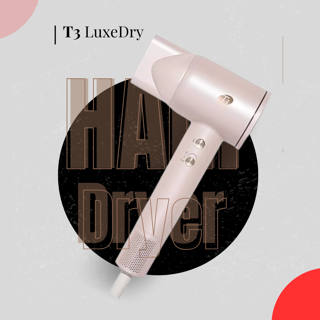 Picture of T3 LuxeDry High-Performance Hair Dryer Set with Drying Concentrator, Styling Concentrator & Diffuser Attachments